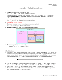 Section R.1 &ndash; The Real Number System