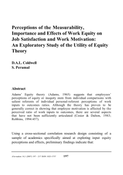 Perceptions of the Measurability, Importance and