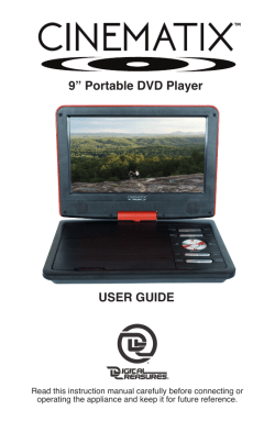 USER GUIDE 9&rdquo; Portable DVD Player