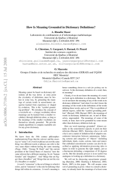 How is meaning grounded in dictionary definitions?