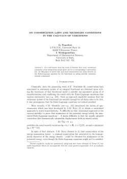 ON CONSERVATION LAWS AND NECESSARY CONDITIONS IN