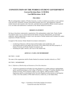 CONSTITUTION OF THE PURDUE STUDENT GOVERNMENT