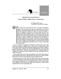 Operation Serval and France`s Intent to Build a Military Base in