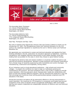 July 5, 2016 The Honorable Glenn Thompson U.S. House of