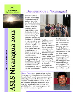 Nicaragua 2012 Newsletter 1