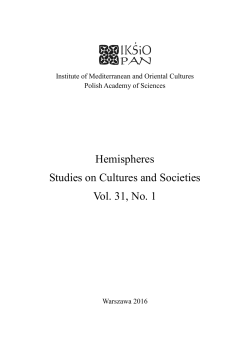 Hemispheres Studies on Cultures and Societies Vol. 31, No. 1