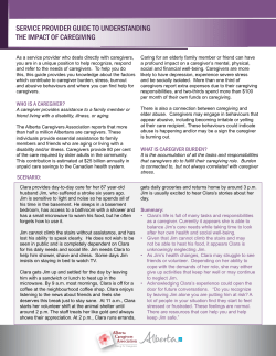 service provider guide to understanding the impact of caregiving
