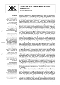 idiosyncrasies of the grand narratives on serbian national identity