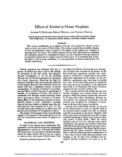 Effects of Alcohol in Mouse Neoplasia