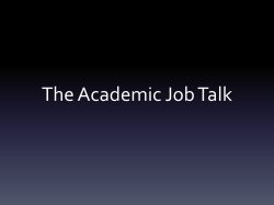 The Academic Job Talk