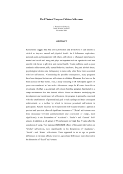 The Effects of Camp on Children Self-esteem