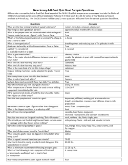 New Jersey 4-H Goat Quiz Bowl Sample Questions