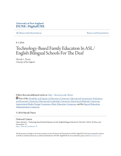 Technology-Based Family Education In ASL/English Bilingual
