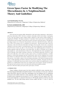 Green Space Factor In Modifying The Microclimates In A