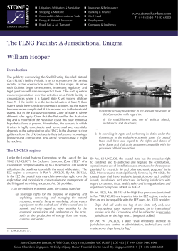 The FLNG Facility: A Jurisdictional Enigma William