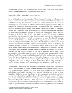 The Influence and Reinvention of Edgar Allan Poe in Spanish America