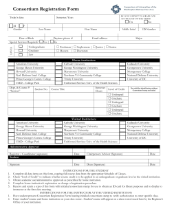 Consortium Registration Form - Office of the University Registrar