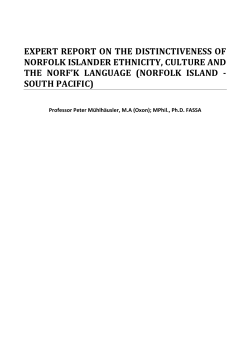 Distinctiveness of Norfolk Islander Expert Report