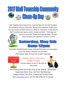 The following areas will be the focus of the clean up