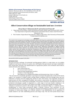 Affect Conservation tillage on Sustainable land use: A review