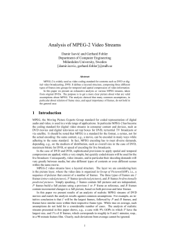 Analysis of MPEG-2 Video Streams