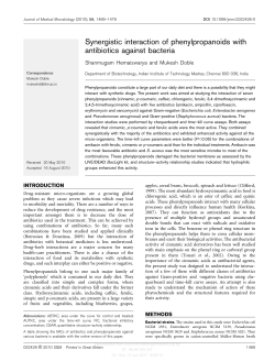 Synergistic interaction of phenylpropanoids with antibiotics against