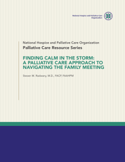 a palliative care approach to navigating the family meeting