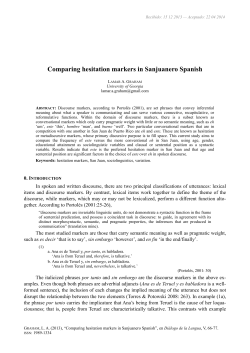 Comparing hesitation markers in Sanjuanero Spanish