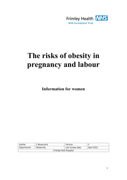 The risks of obesity in pregnancy and labour