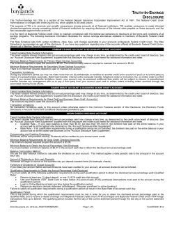 Account Disclosure - Baylands Federal Credit Union