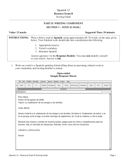 Spanish 12 Resource Exam B Scoring Guide