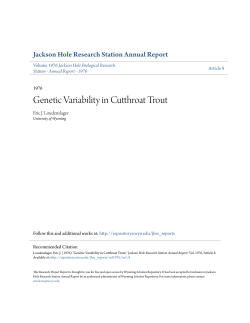 Genetic Variability in Cutthroat Trout