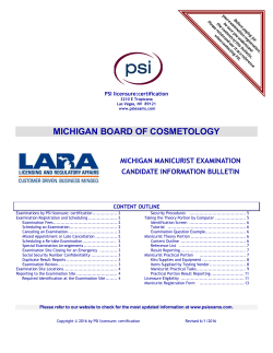 MICHIGAN BOARD OF COSMETOLOGY