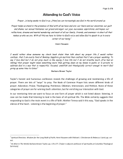 Attending to God`s Voice