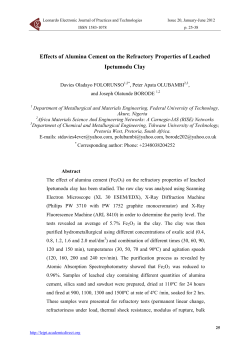 Effects of Alumina Cement on the Refractory Properties of Leached