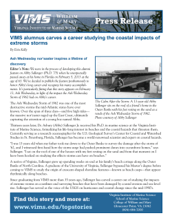 Press Release - Virginia Institute of Marine Science