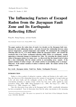 The Influencing Factors of Escaped Radon from the Jiayuguan Fault