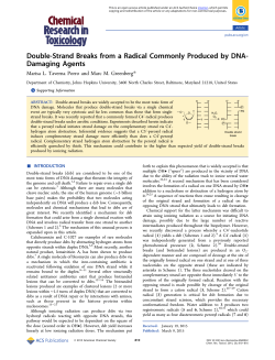 Double-Strand Breaks from a Radical Commonly Produced by DNA