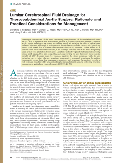 Lumbar Cerebrospinal Fluid Drainage for Thoracoabdominal Aortic