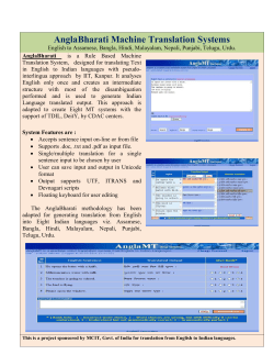 Natural Language Processing Activities of CDAC,Kolkata - TDIL-DC