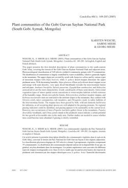 Plant communities of the Gobi Gurvan Sayhan