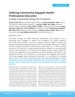 Defining Community-Engaged Health Professional Education A