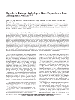 Arabidopsis Gene Expression at Low Atmospheric Pressure