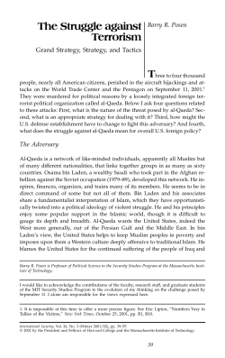 The Struggle against Terrorism: Grand Strategy, Strategy, and Tactics