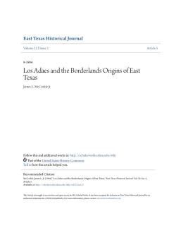 Los Adaes and the Borderlands Origins of East Texas