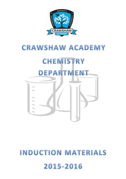 Chemistry - Crawshaw Academy