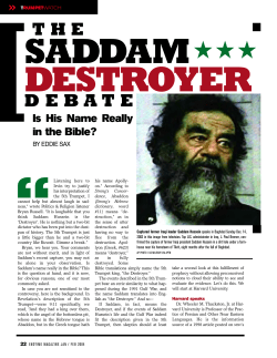 The Saddam Destroyer Debate - Is His Name Really in the Bible?