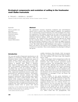 Ecological components and evolution of selfing in the freshwater