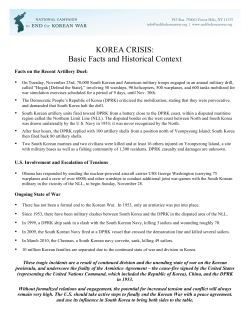 KOREA CRISIS: Basic Facts and Historical Context