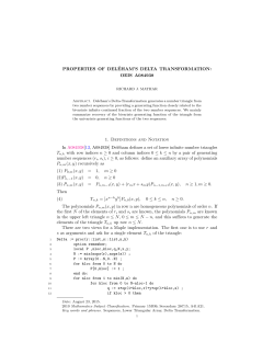 PROPERTIES OF DEL&Eacute;HAM`S DELTA TRANSFORMATION: OEIS